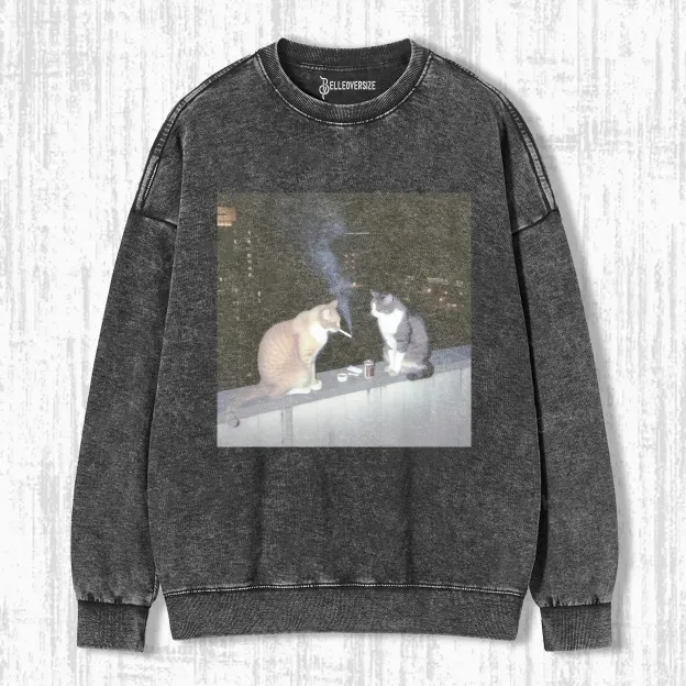 SMOKING CAT  SWEATSHIRTS