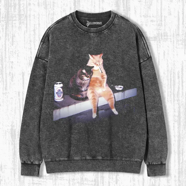 SMOKING CAT SWEATSHIRTS