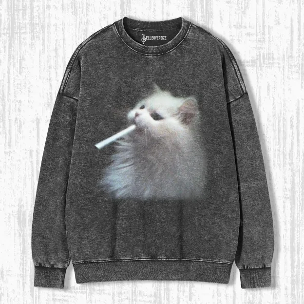 SMOKING CAT SWEATSHIRTS