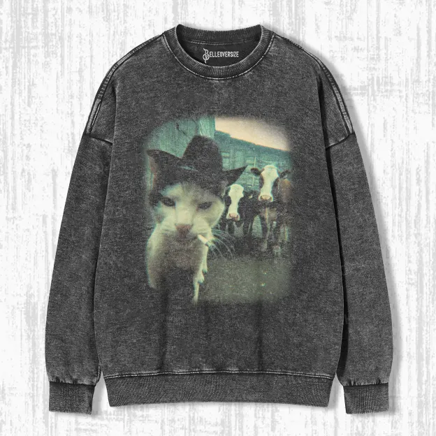 SMOKING CAT SWEATSHIRTS 