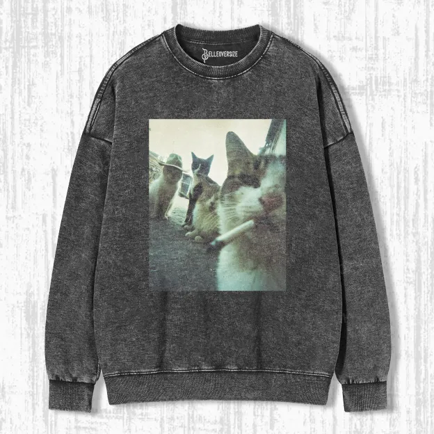 SMOKING CAT SWEATSHIRTS
