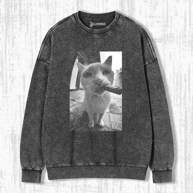 SMOKING CAT SWEATSHIRTS
