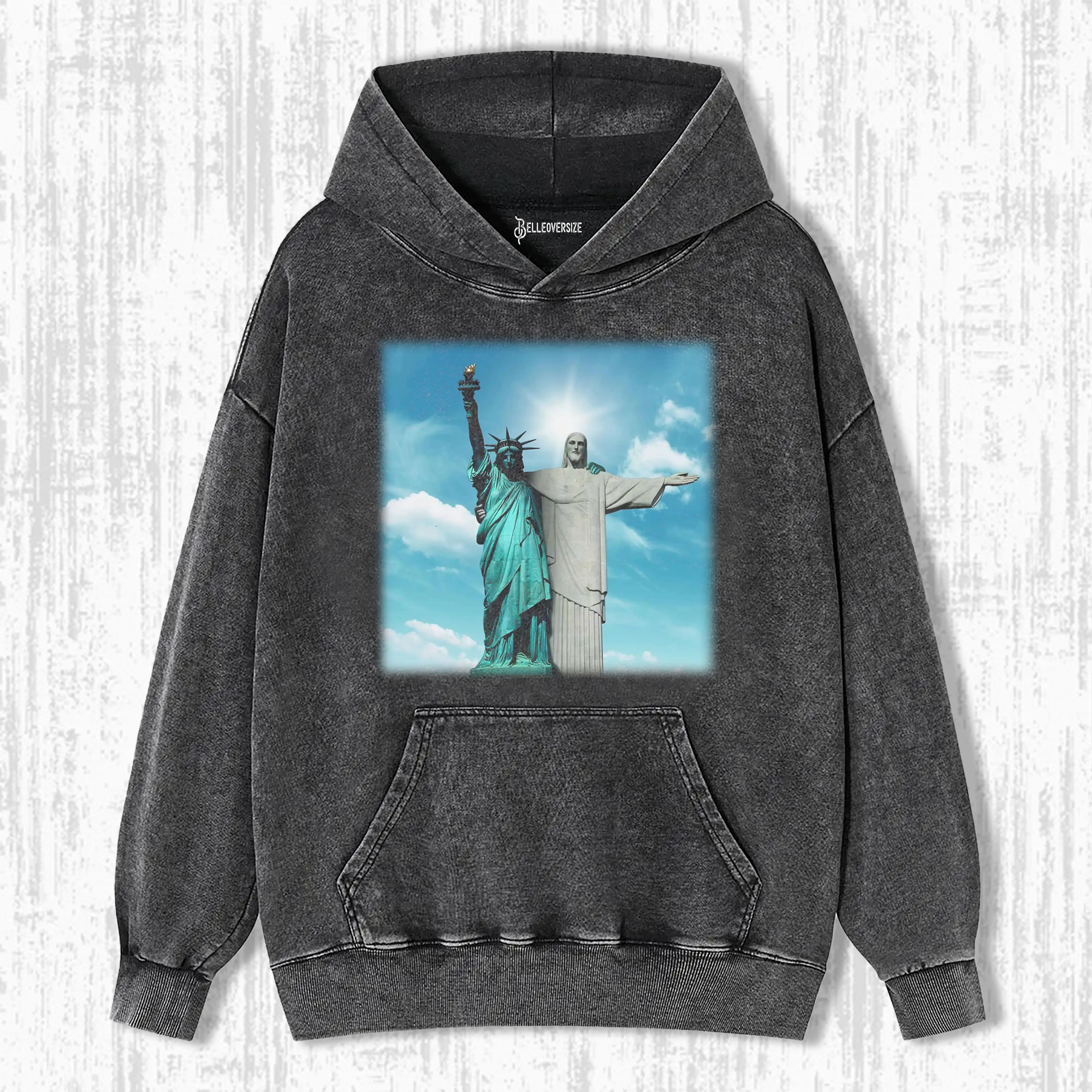 STATUE OF LIBERTY & JESUS HOODIE