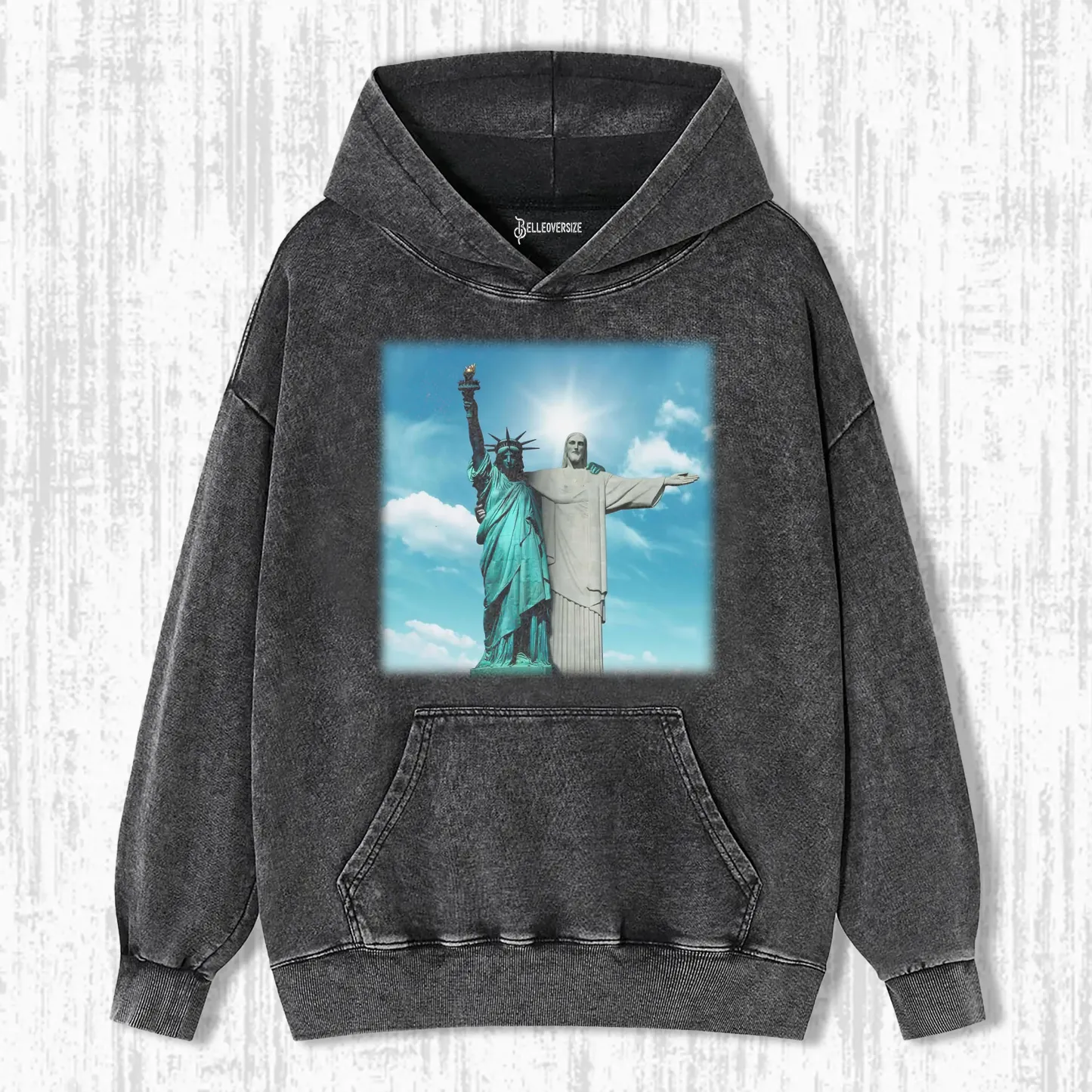 STATUE OF LIBERTY & JESUS HOODIE