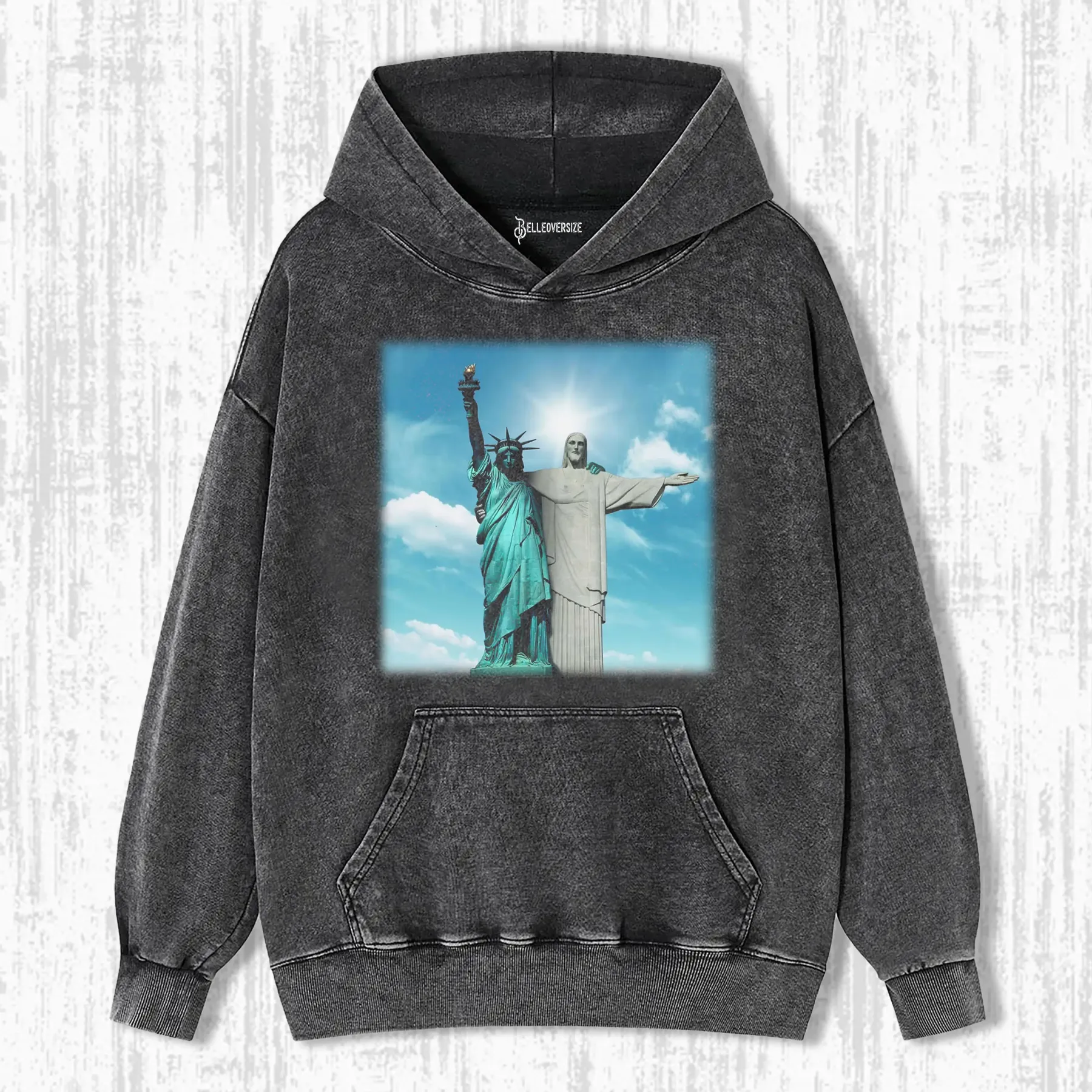 STATUE OF LIBERTY & JESUS HOODIE