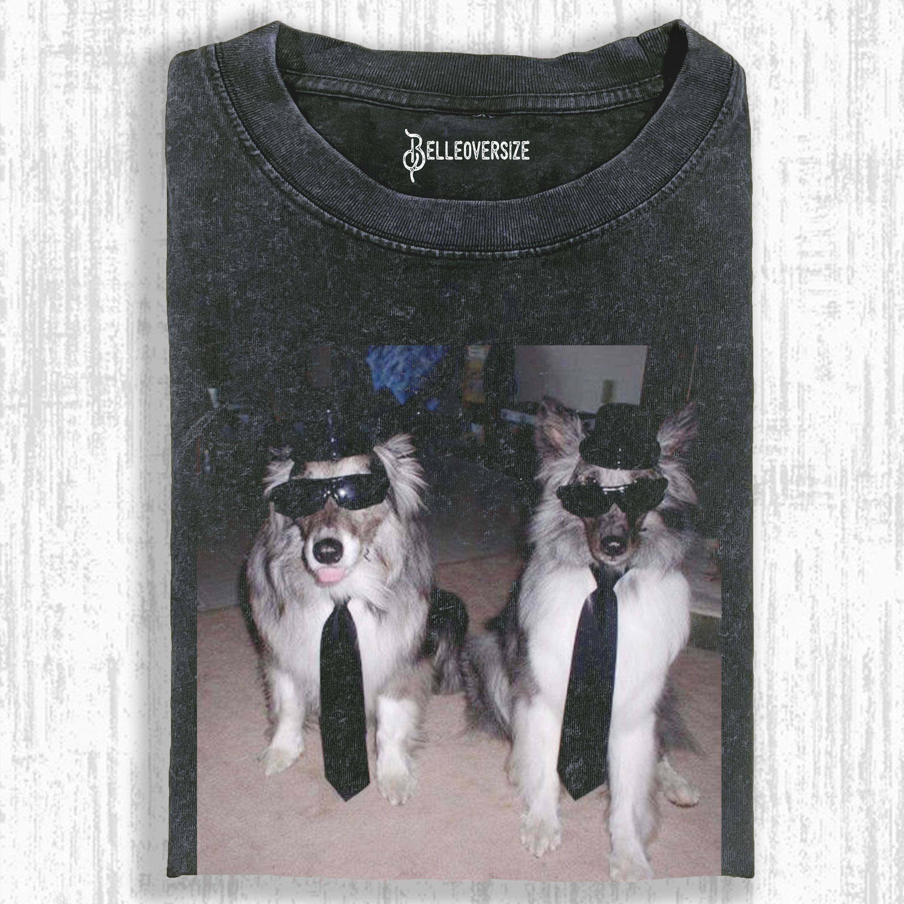 SUITED UP SHELTIE DOG DUO T-SHIRT