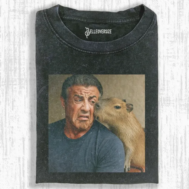 SYLVESTER STALLONE & CAPYBARA T-SHIRT 