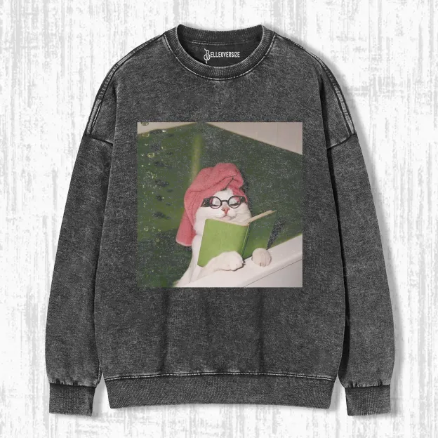 THE CAT WHO STUDIED HARD SWEATSHIRTS