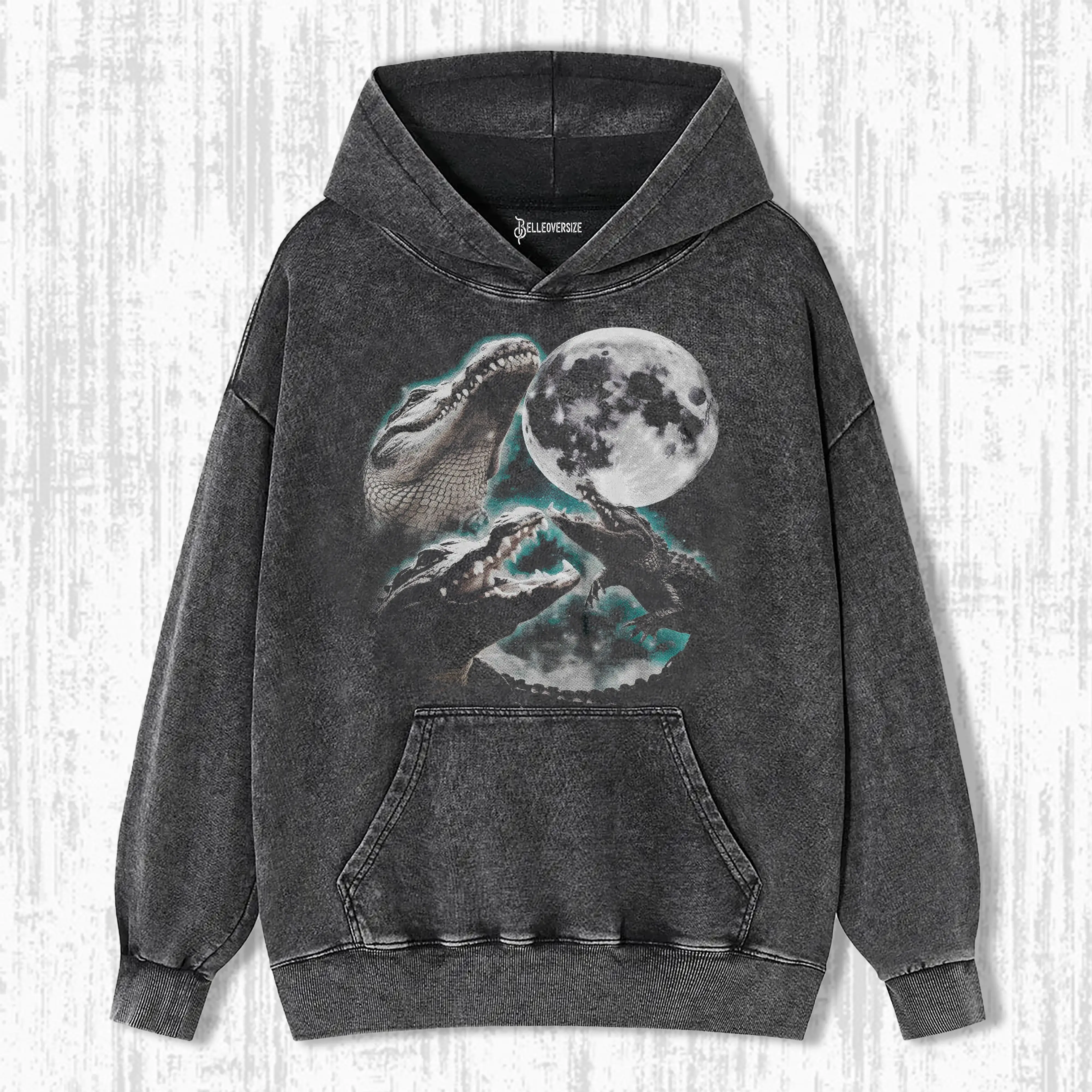 THREE ALLIGATOR MOON HOODIE