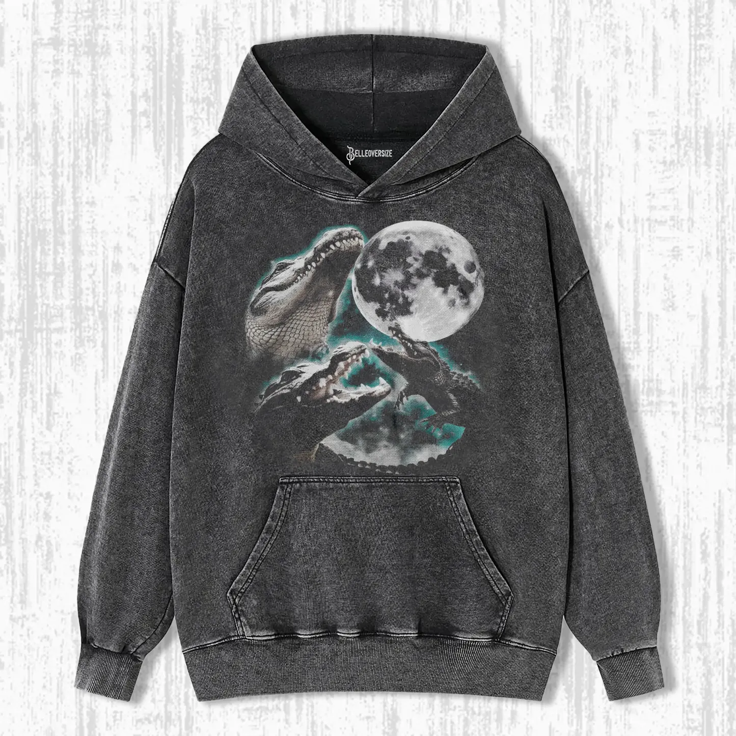 THREE ALLIGATOR MOON HOODIE
