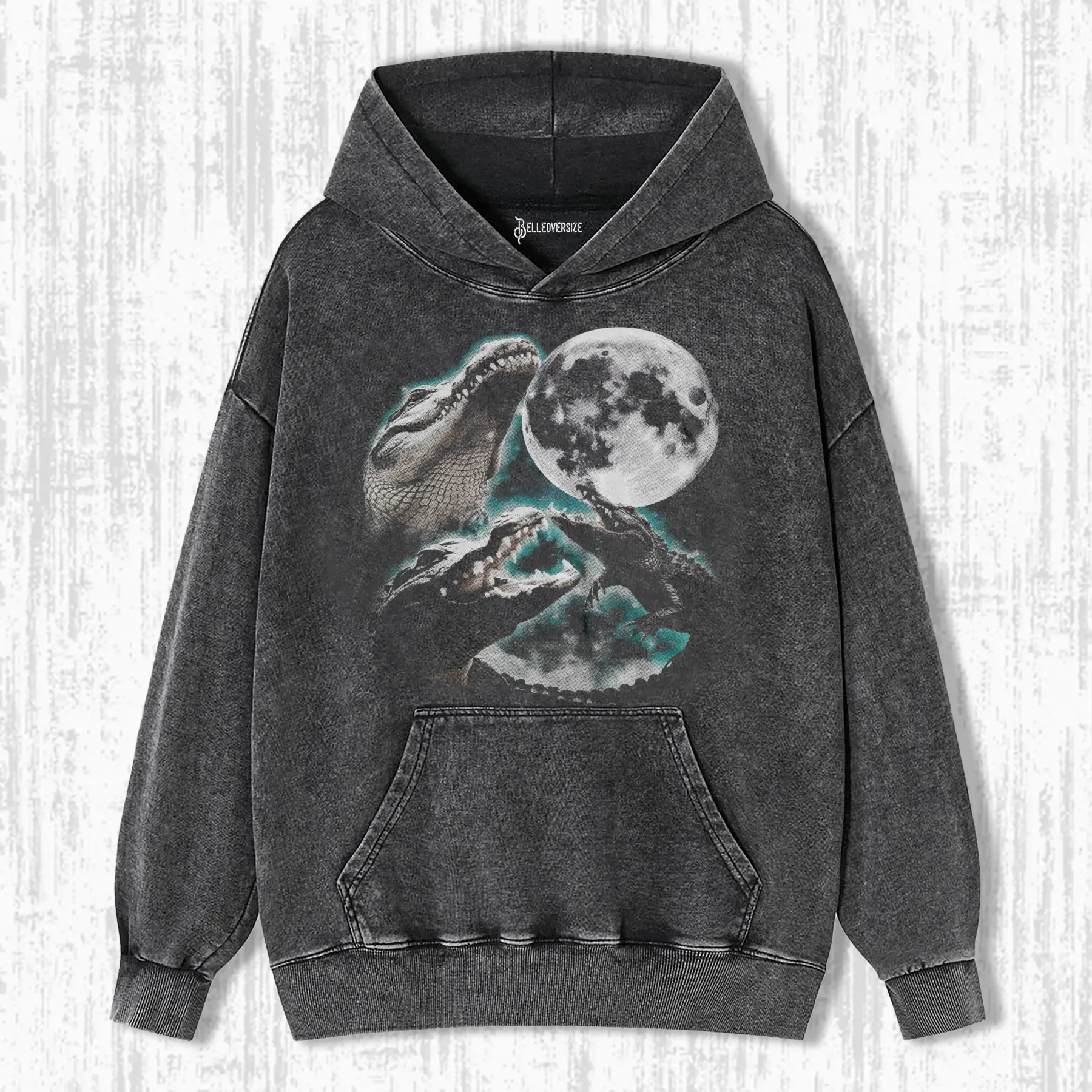 THREE ALLIGATOR MOON HOODIE