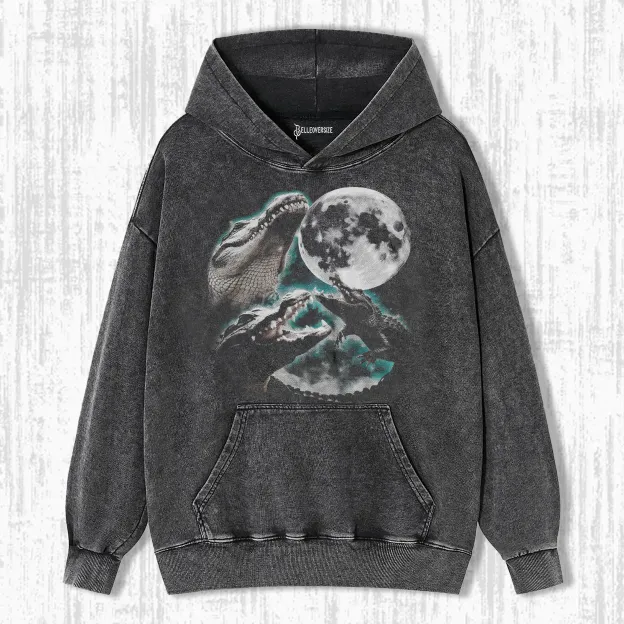 THREE ALLIGATOR MOON HOODIE
