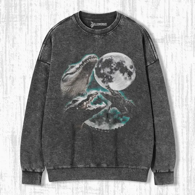 THREE ALLIGATOR MOON SWEATSHIRTS