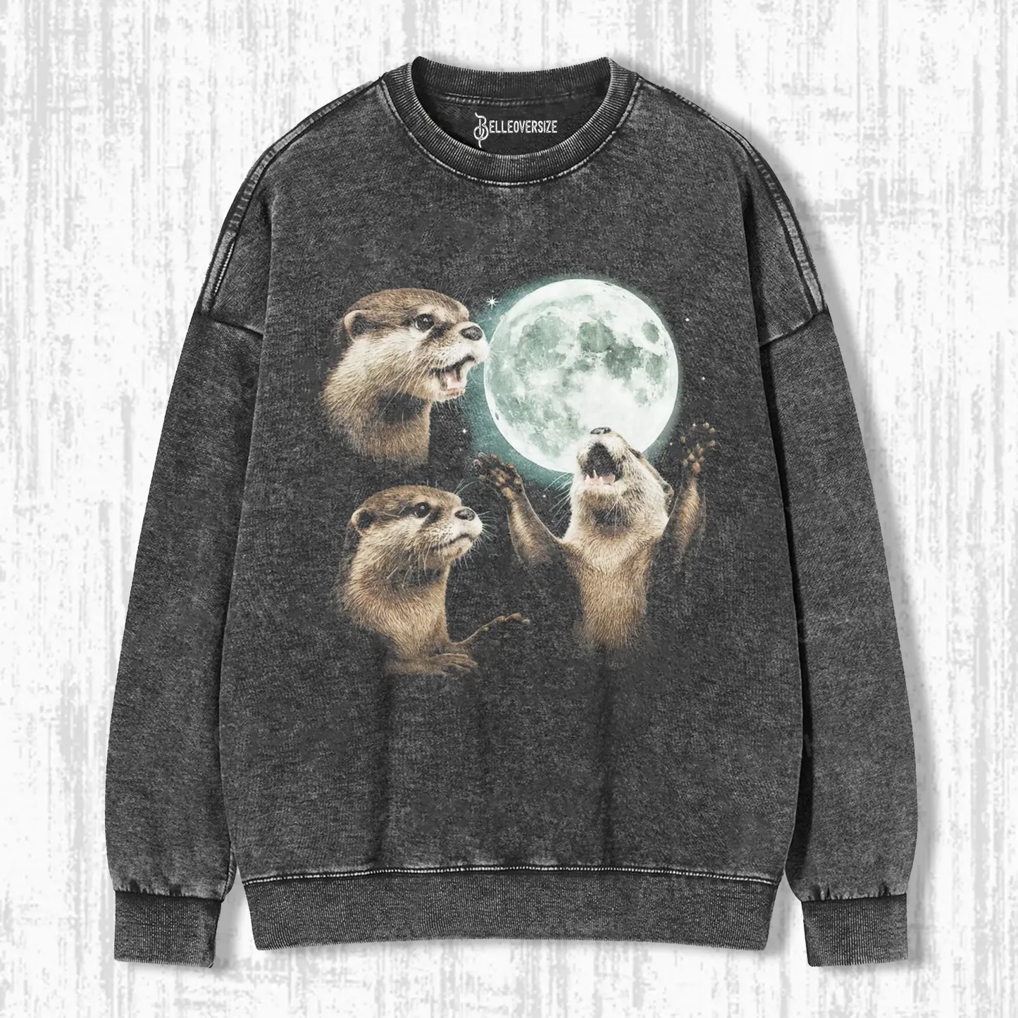 THREE OTTERS MOON SWEATSHIRTS