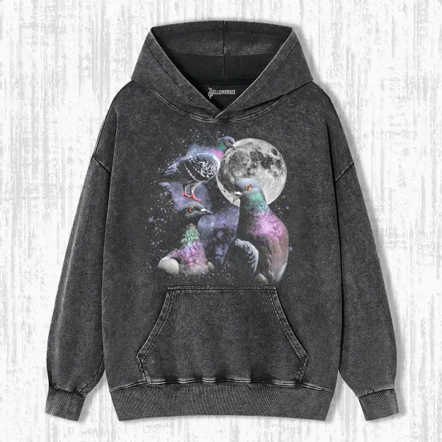 THREE PIGEON RETRO GRAPHIC  HOODIE