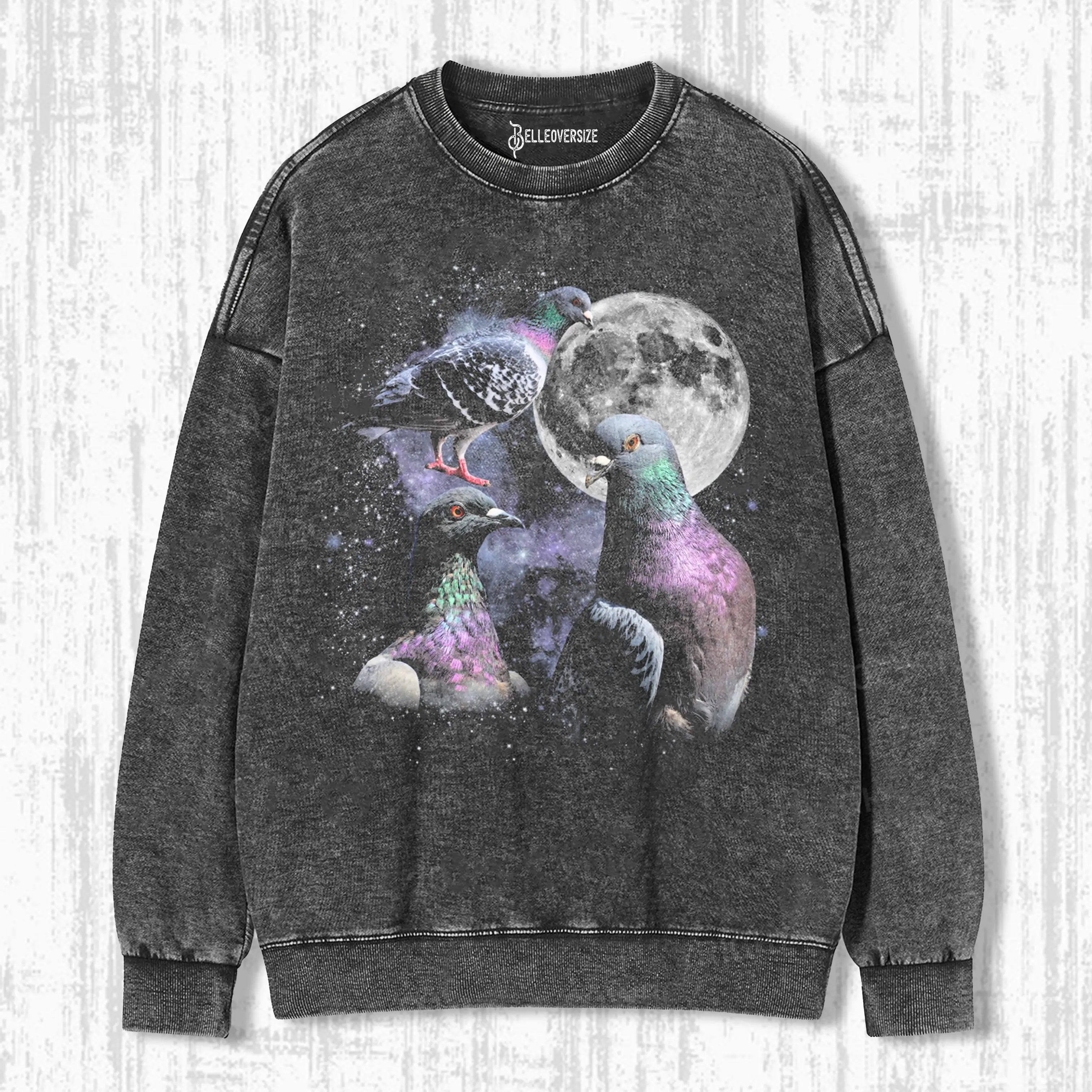 THREE PIGEON RETRO GRAPHIC SWEATSHIRTS 