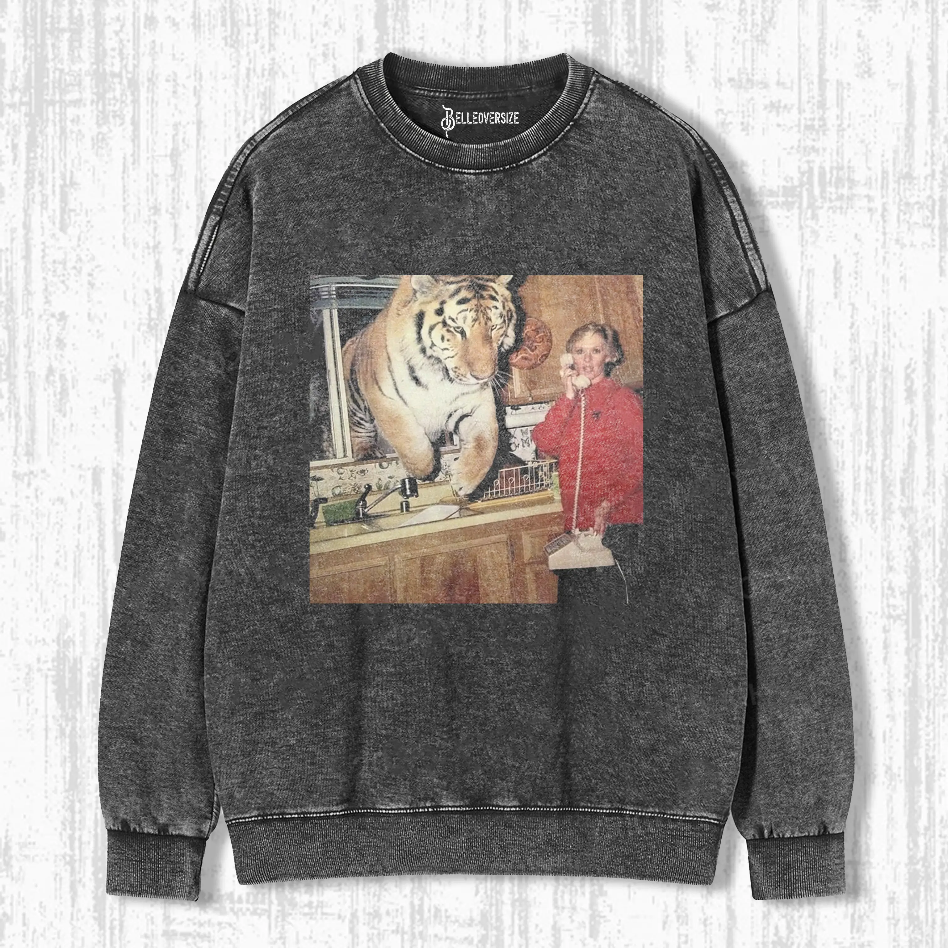 TIPPI HEDREN AND HER PET TIGER SWEATSHIRTS