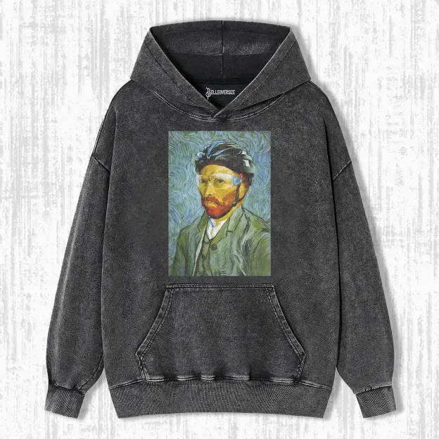 VAN GOGH ON A BICYCLE HOODIE