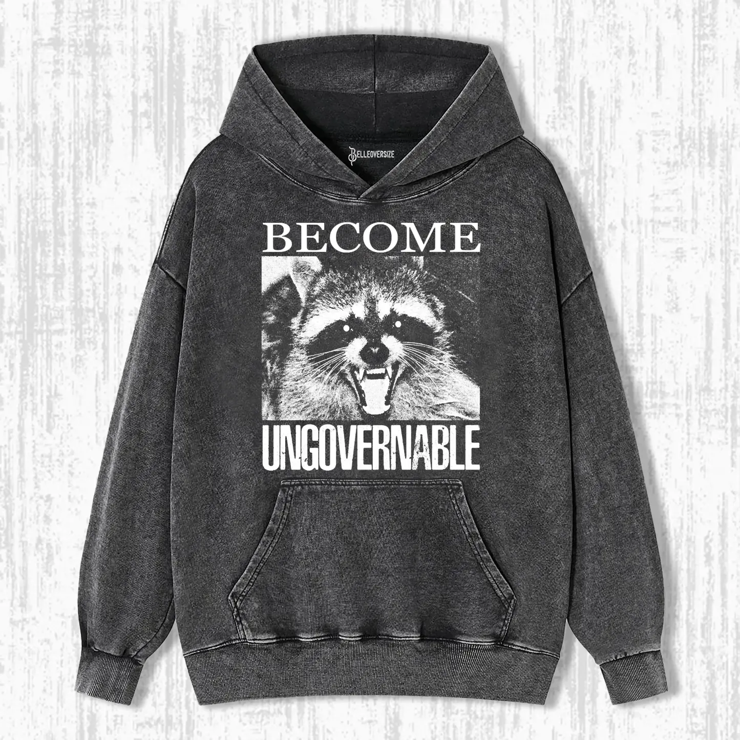 VINTAGE ANGRY RACCOON BECOME UNGOVERNABLE HOODIE