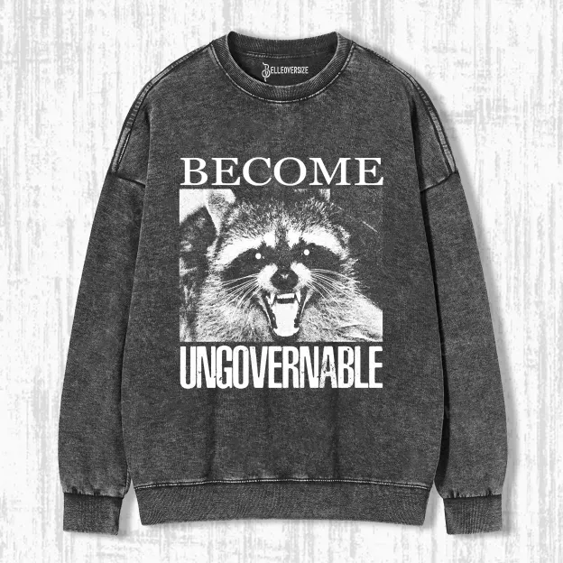 VINTAGE ANGRY RACCOON BECOME UNGOVERNABLE  SWEATSHIRTS