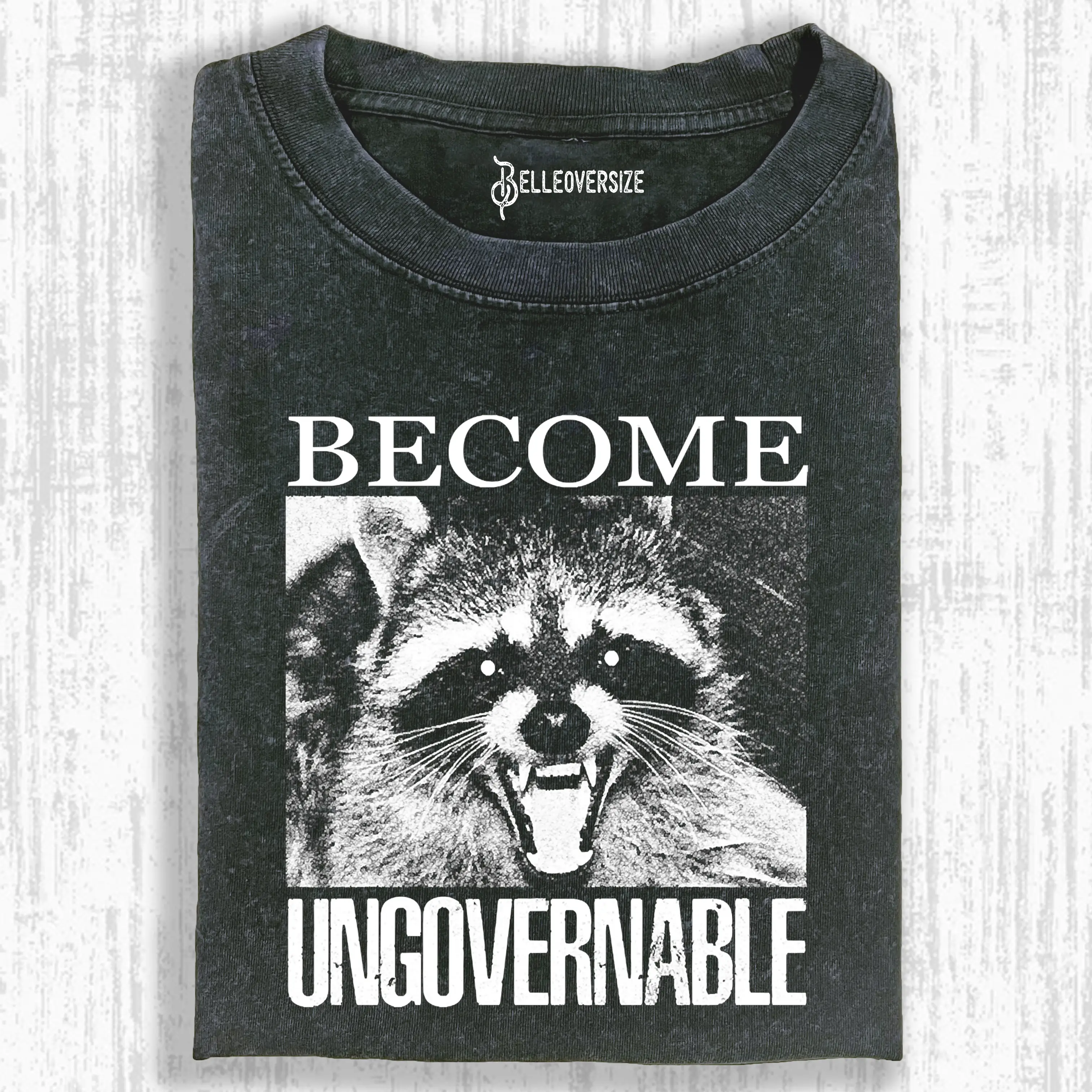 VINTAGE ANGRY RACCOON BECOME UNGOVERNABLE  T-SHIRT