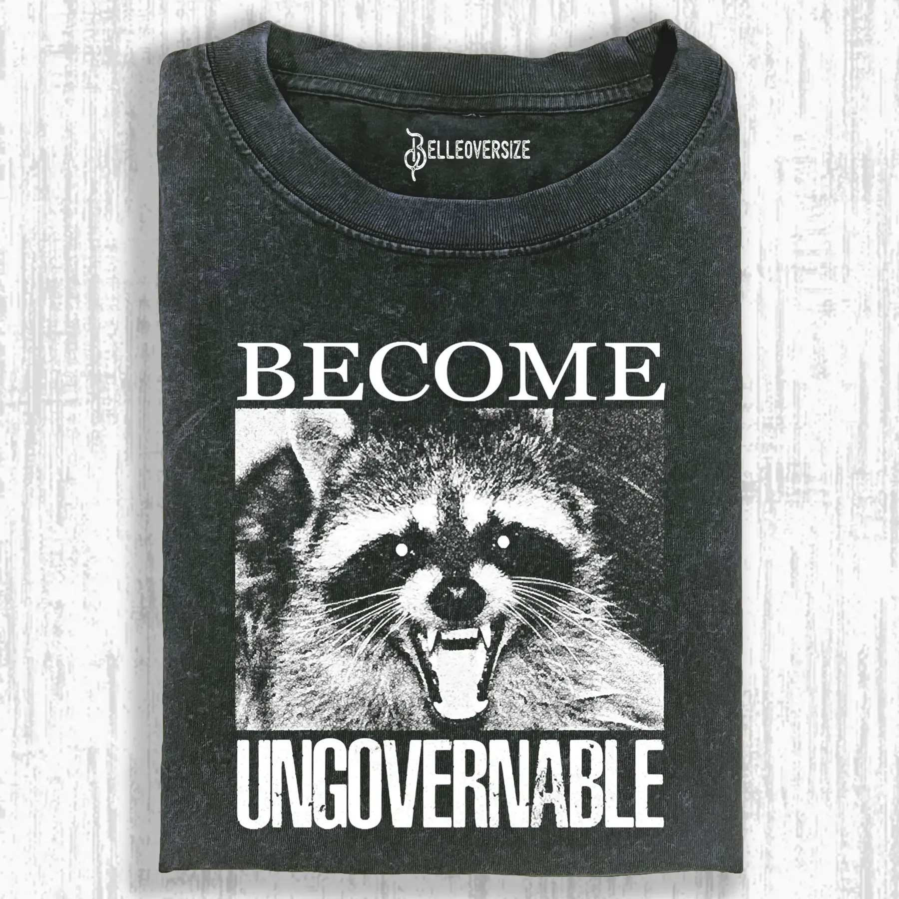 VINTAGE ANGRY RACCOON BECOME UNGOVERNABLE T-SHIRT
