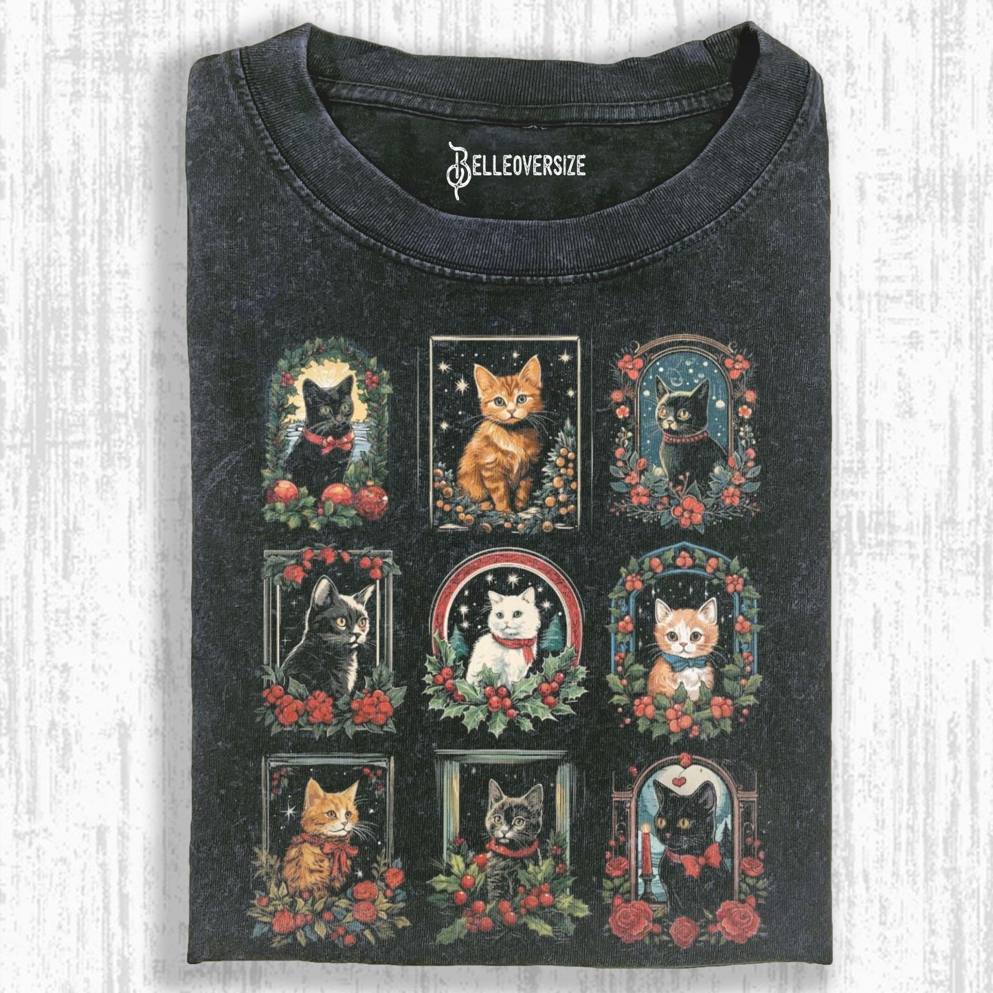 VINTAGE CHRISTMAS CATS T-SHIRT