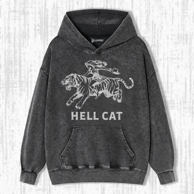 VINTAGE COWGIRL HELL CAT HOODIE