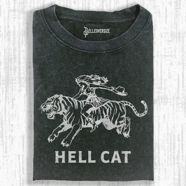 VINTAGE COWGIRL HELL CAT T-SHIRT