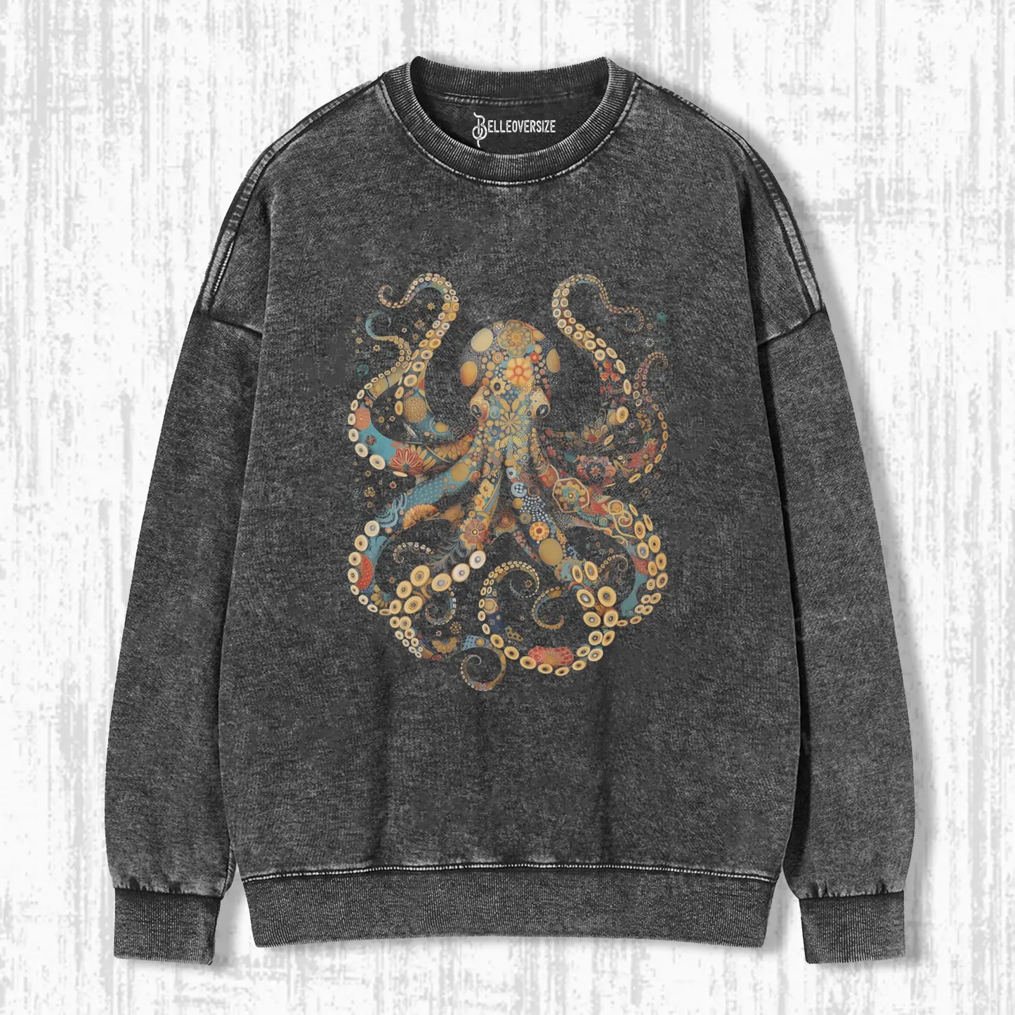 VINTAGE FLOWER PATTERNS FLORAL OCTOPUS SWEATSHIRTS