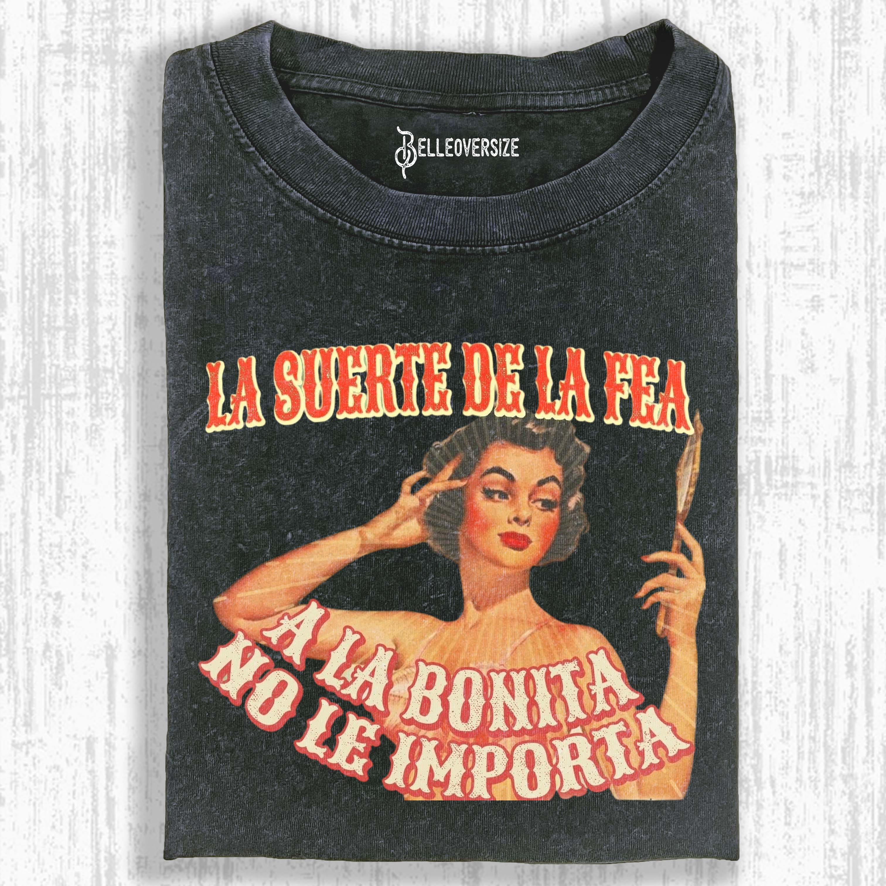 VINTAGE LUCK & BEAUTY SLOGAN T-SHIRT