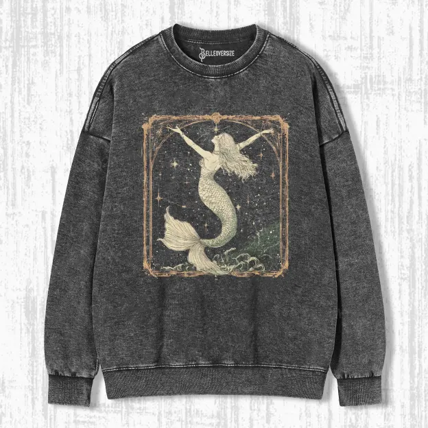 VINTAGE MERMAID GRAPHIC SWEATSHIRTS