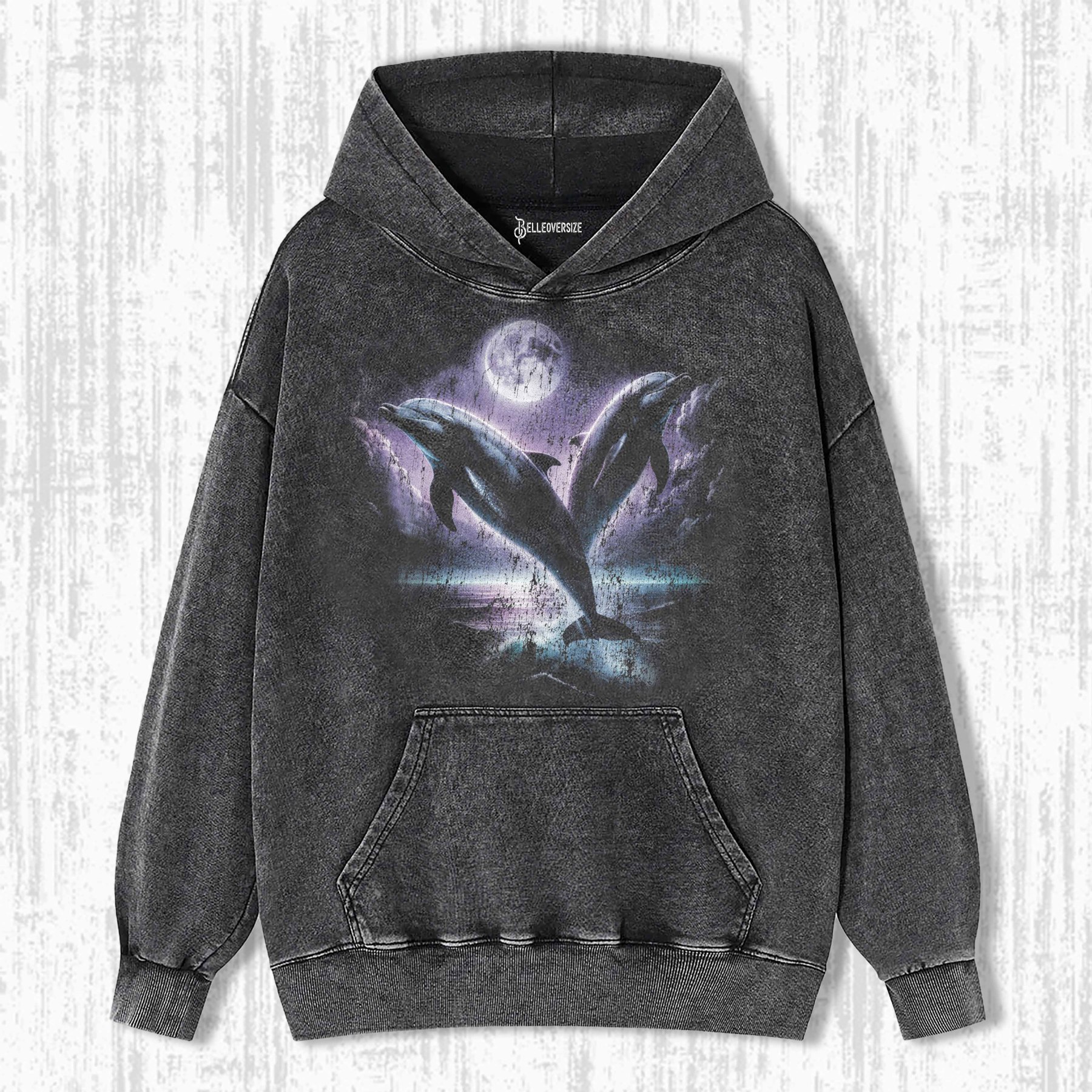 VINTAGE OCEAN MYSTICAL DOLFIN HOODIE