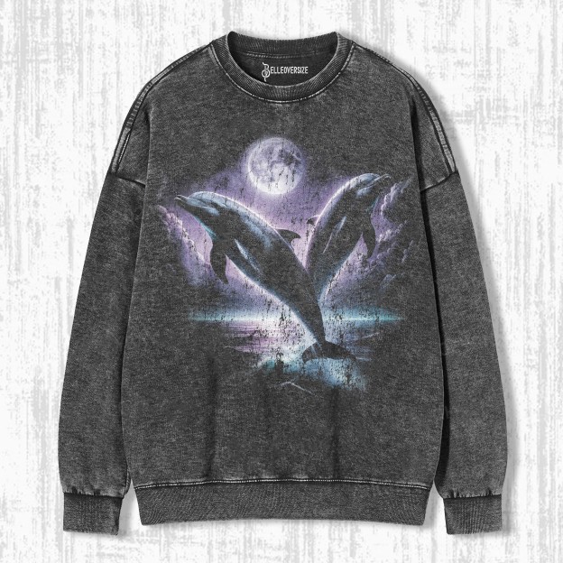 VINTAGE OCEAN MYSTICAL DOLFIN SWEATSHIRTS 