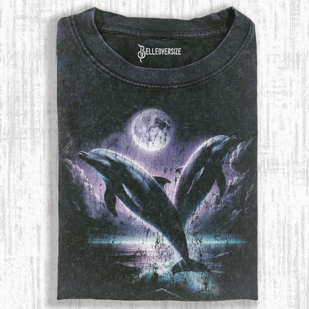 VINTAGE OCEAN MYSTICAL DOLFIN T-SHIRT 