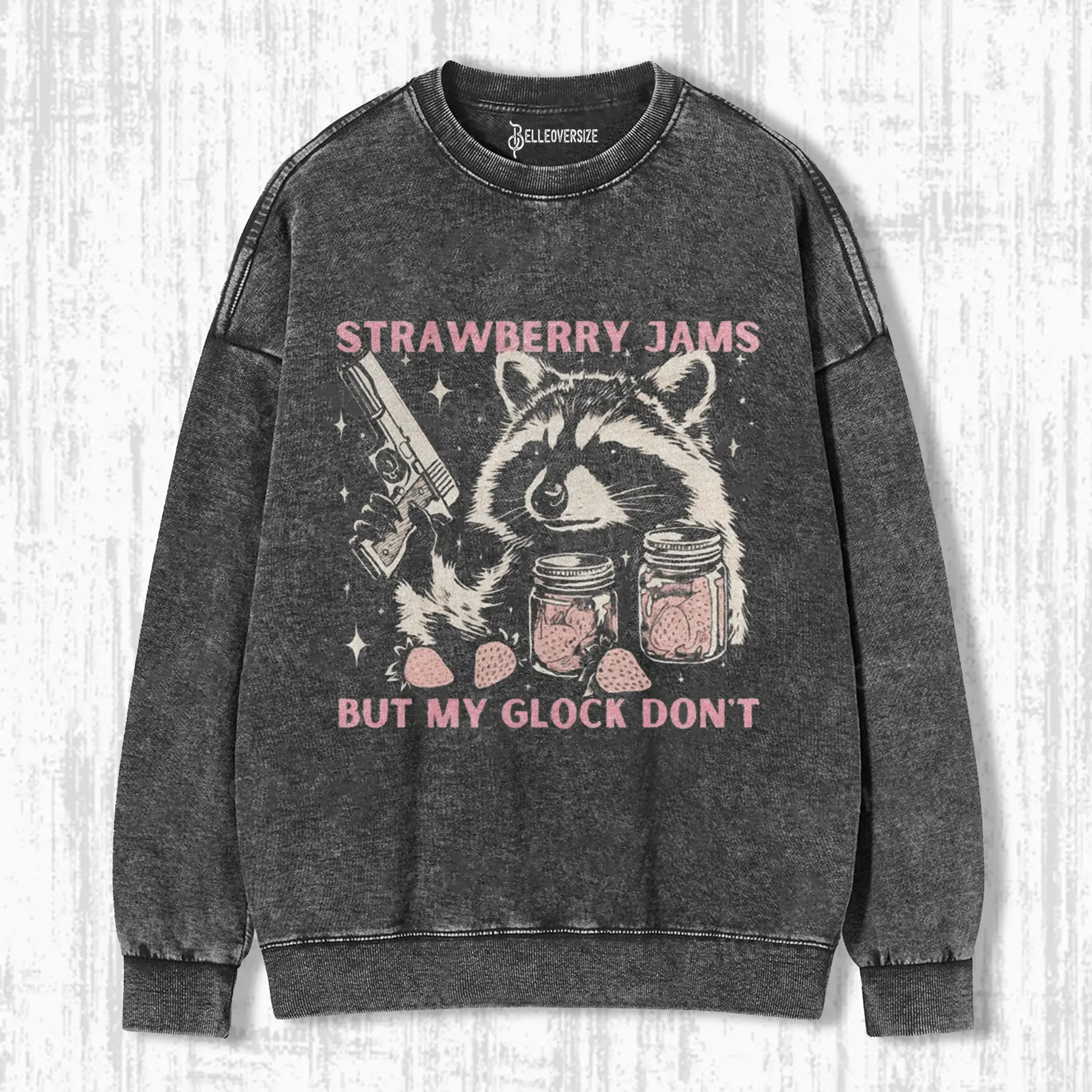 VINTAGE STRAWBERRY JAMS RACCOON SWEATSHIRTS