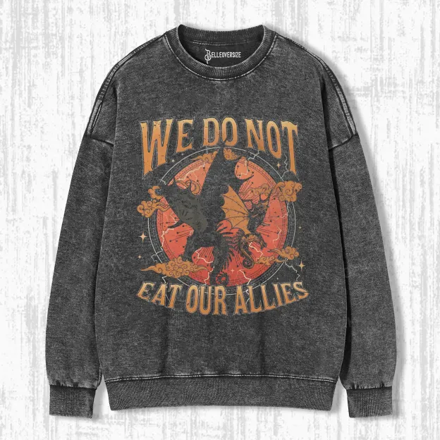 VINTAGE WE DO NOT EAT OUR ALLIES WASHED SWEATSHIRTS