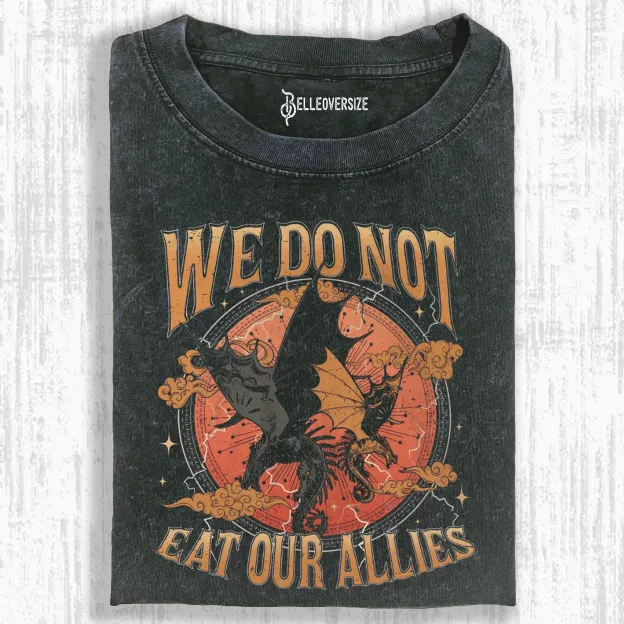 VINTAGE WE DO NOT EAT OUR ALLIES WASHED T-SHIRT
