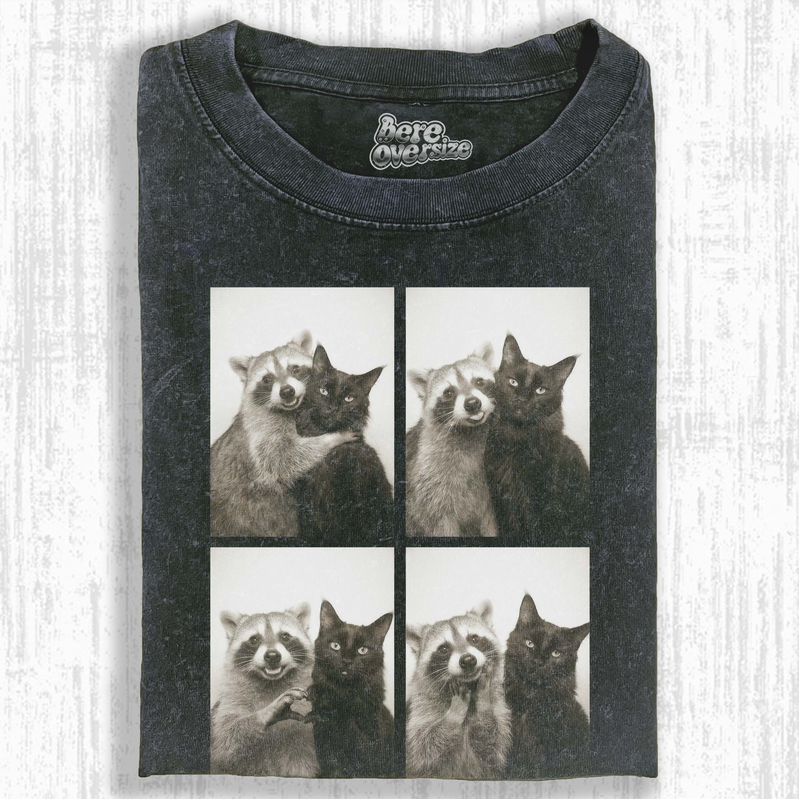 WACKY CAT & RACCOON T-SHIRT 
