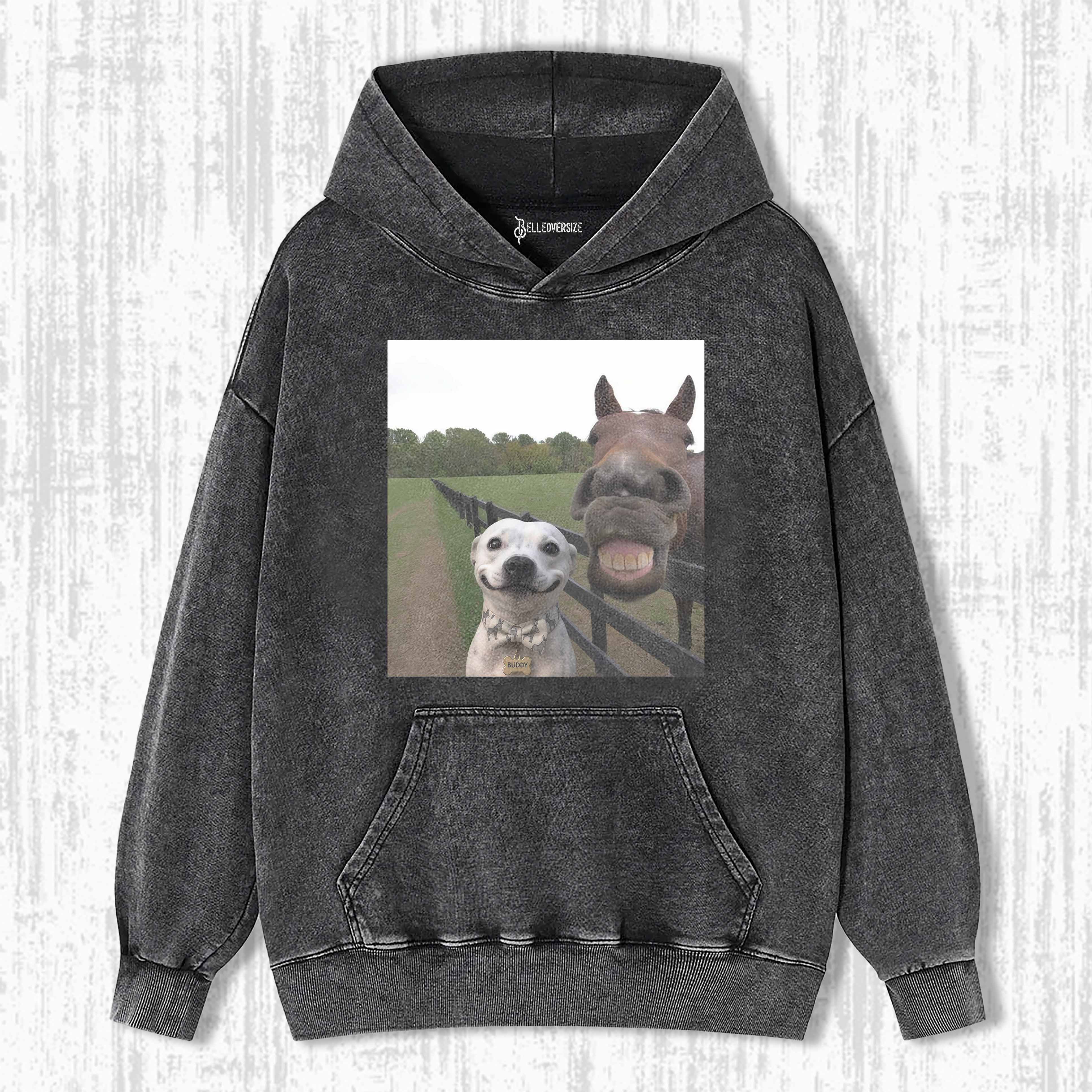 WACKY DOG AND HORSE HOODIE