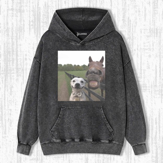 WACKY DOG AND HORSE HOODIE