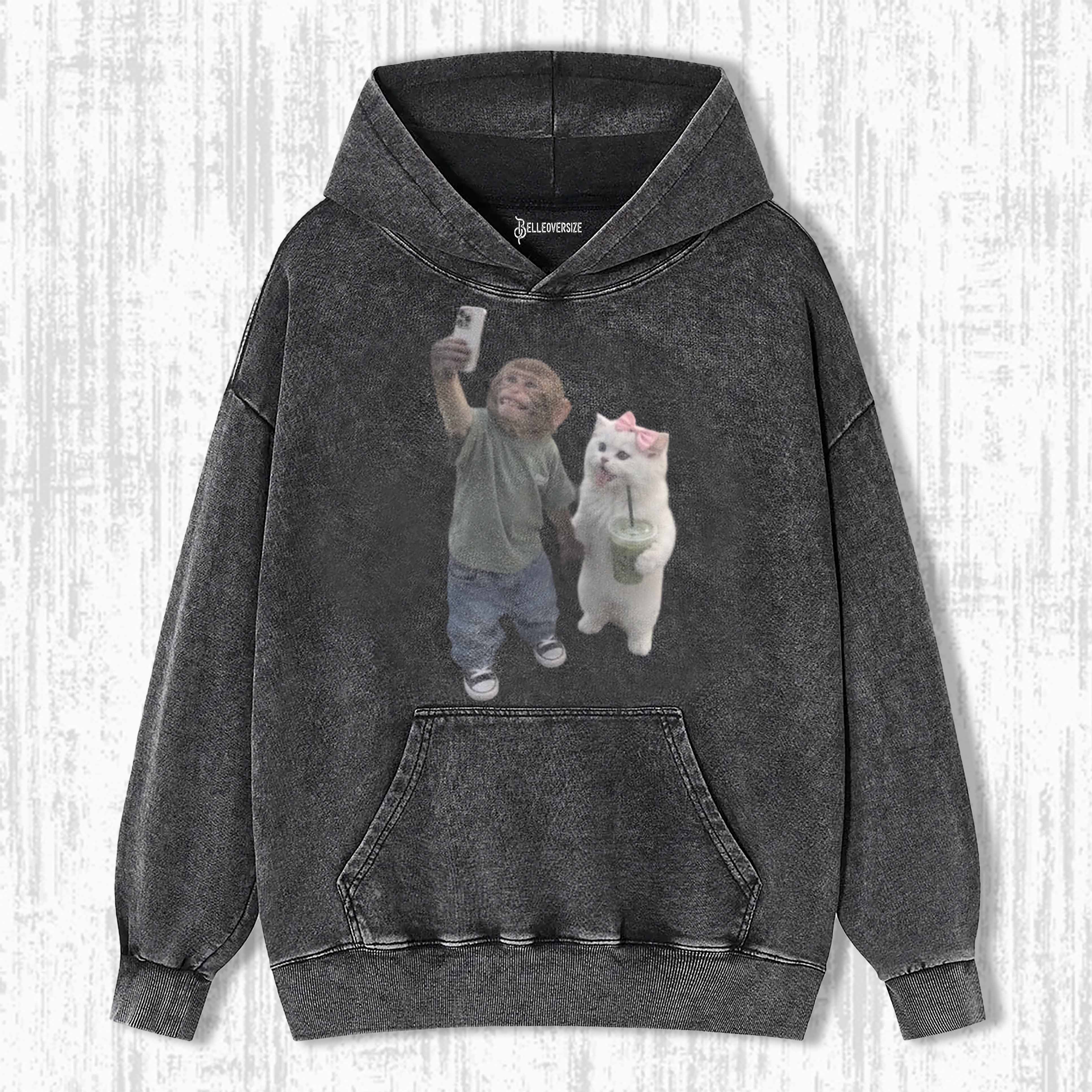 WACKY MONKEY AND CAT HOODIE