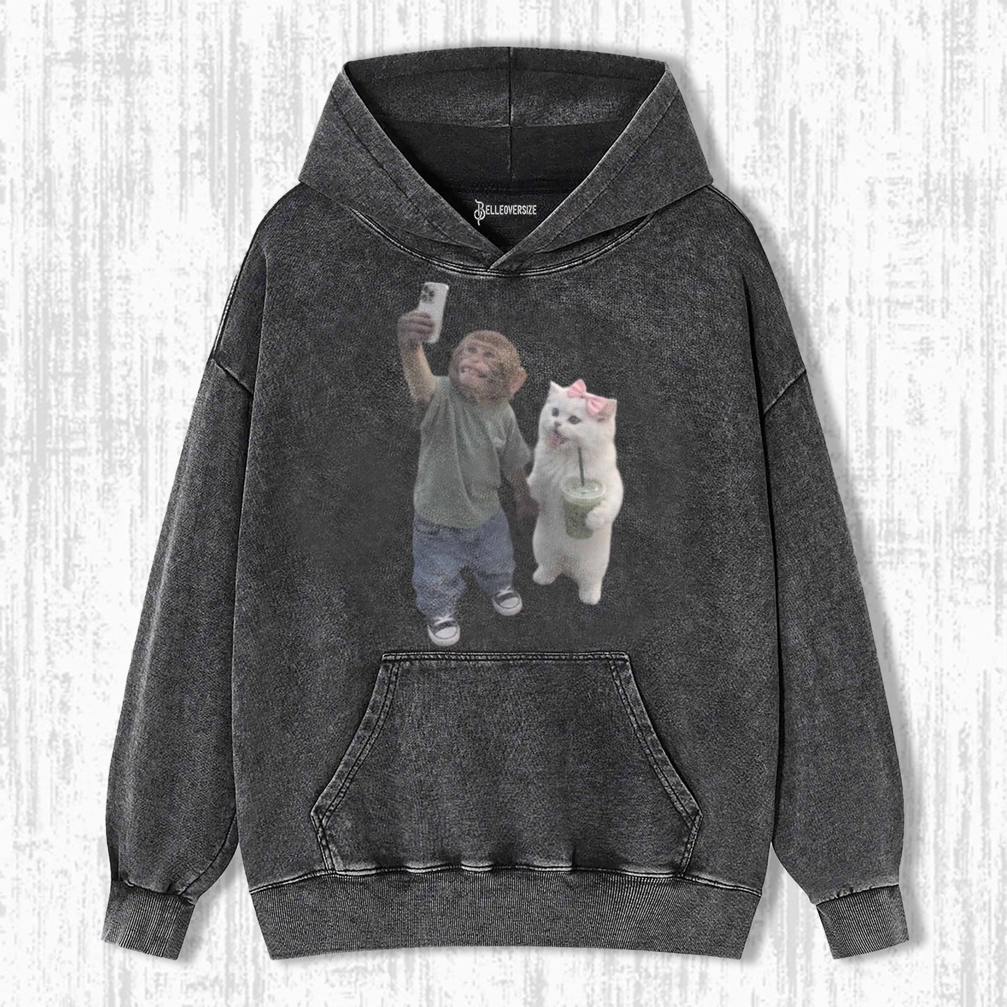 WACKY MONKEY AND CAT HOODIE