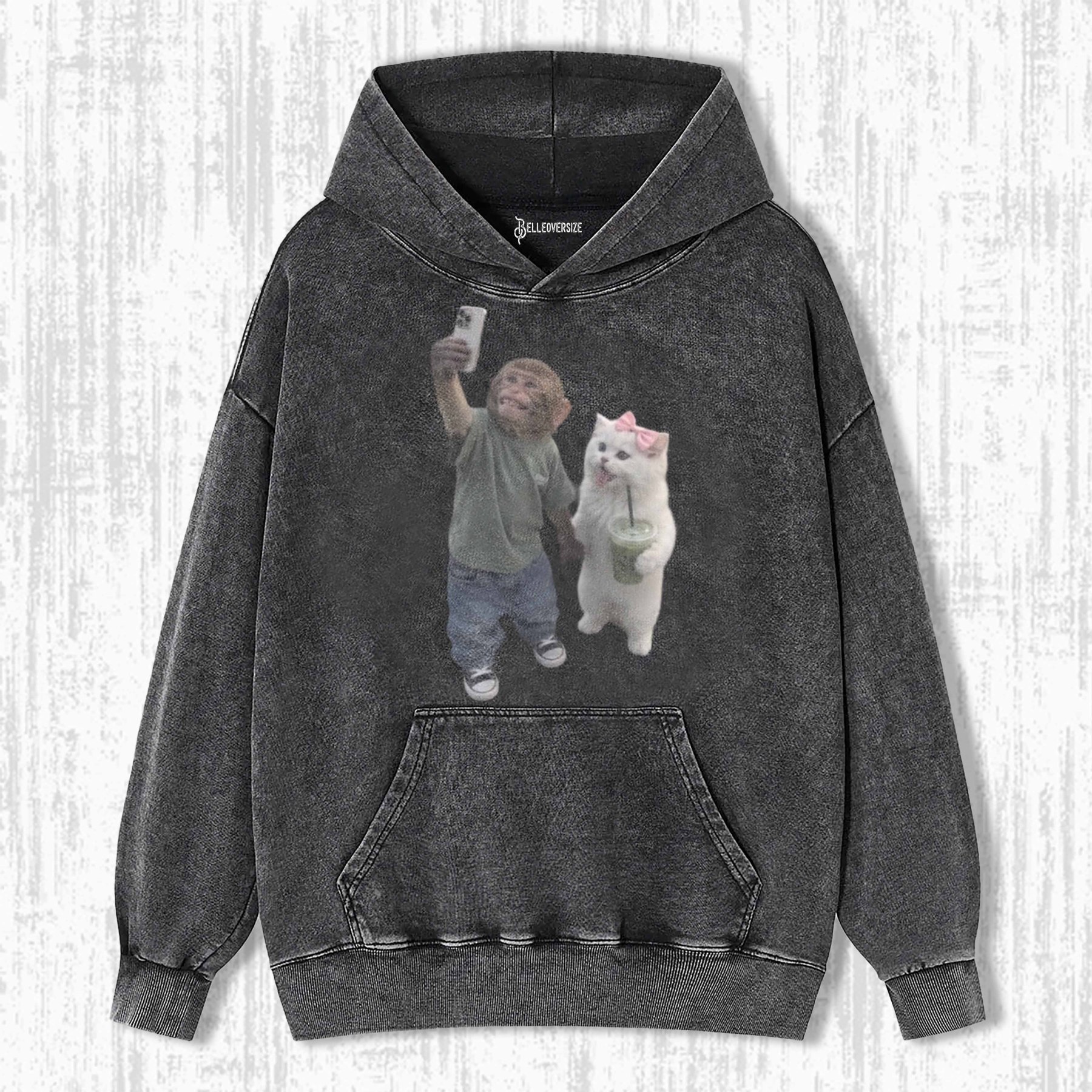 WACKY MONKEY AND CAT HOODIE
