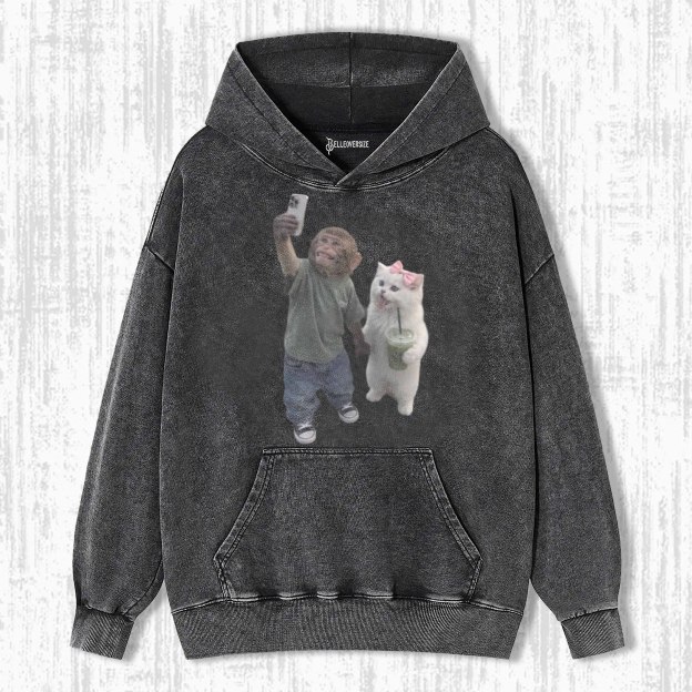WACKY MONKEY AND CAT HOODIE