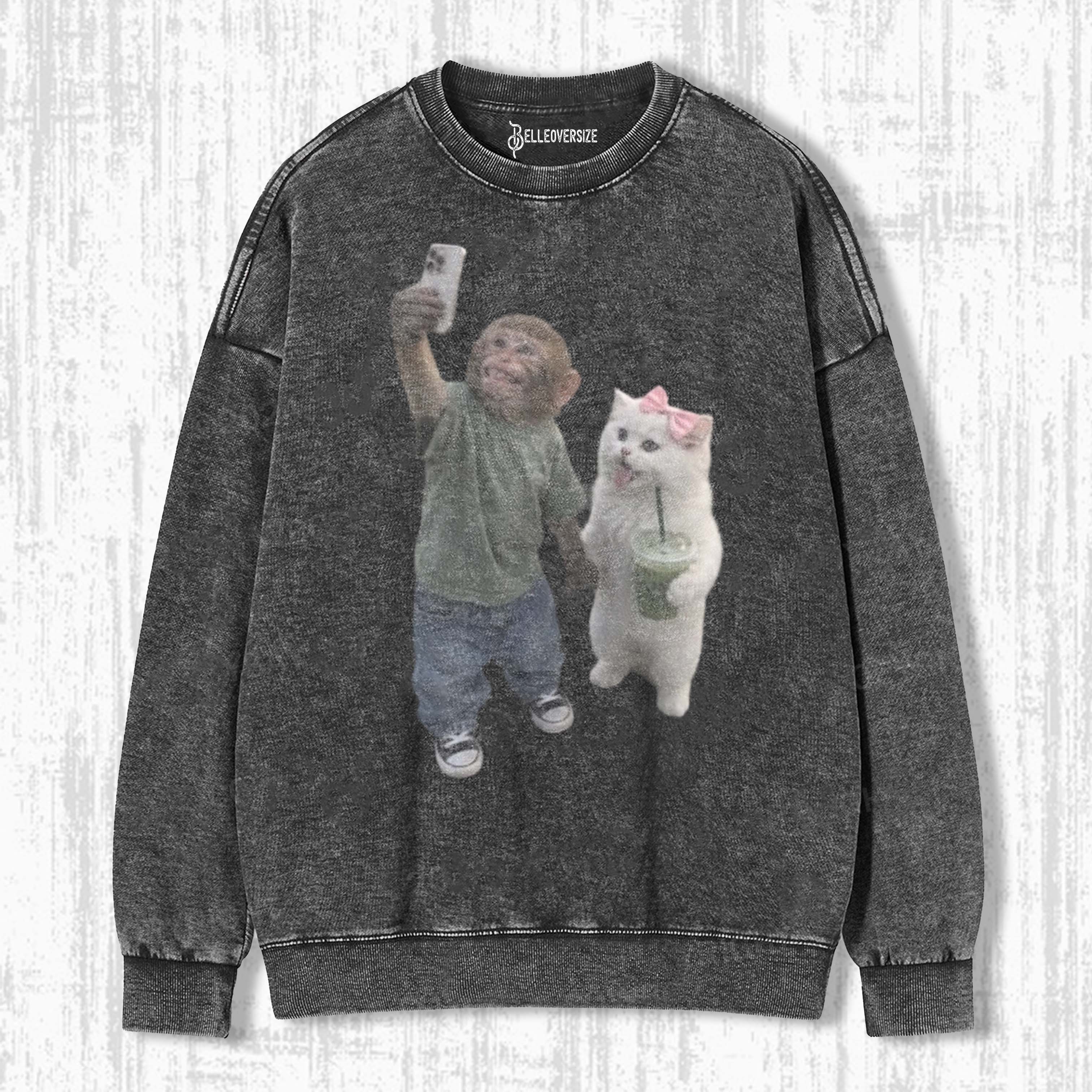 WACKY MONKEY AND CAT SWEATSHIRTS