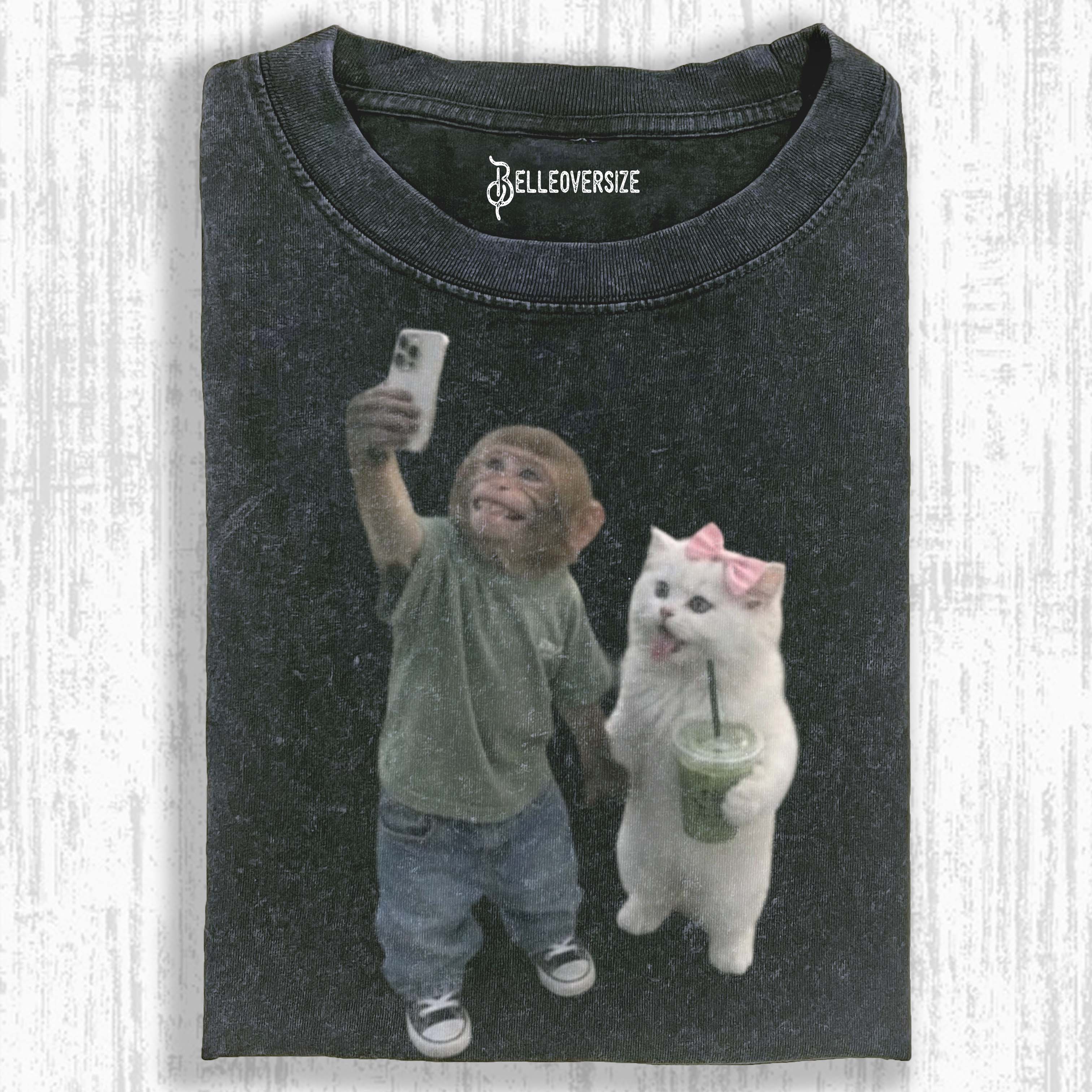 WACKY MONKEY AND CAT T-SHIRT