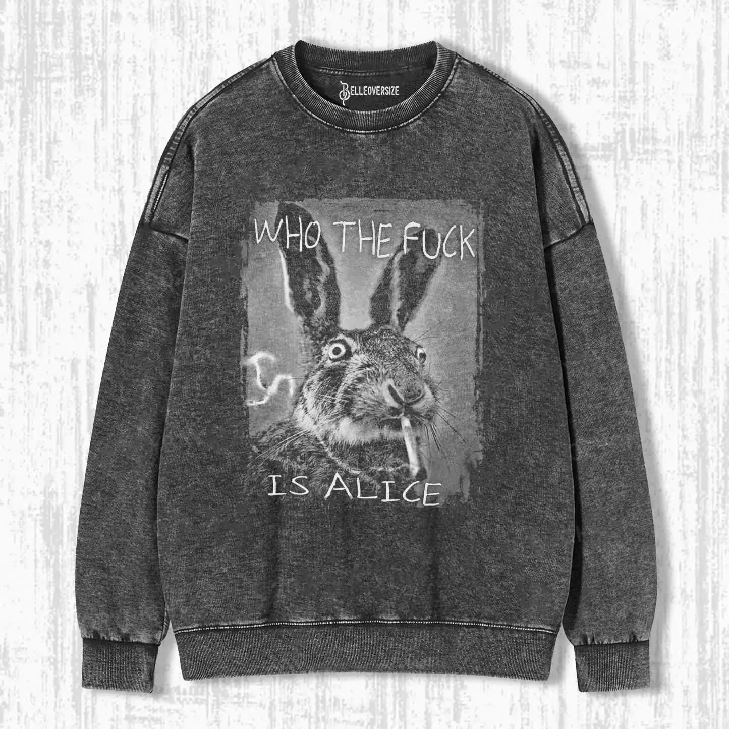 WER ZUM TEUFEL IST ALICE BEKIFFTES KANINCHEN SWEATSHIRTS