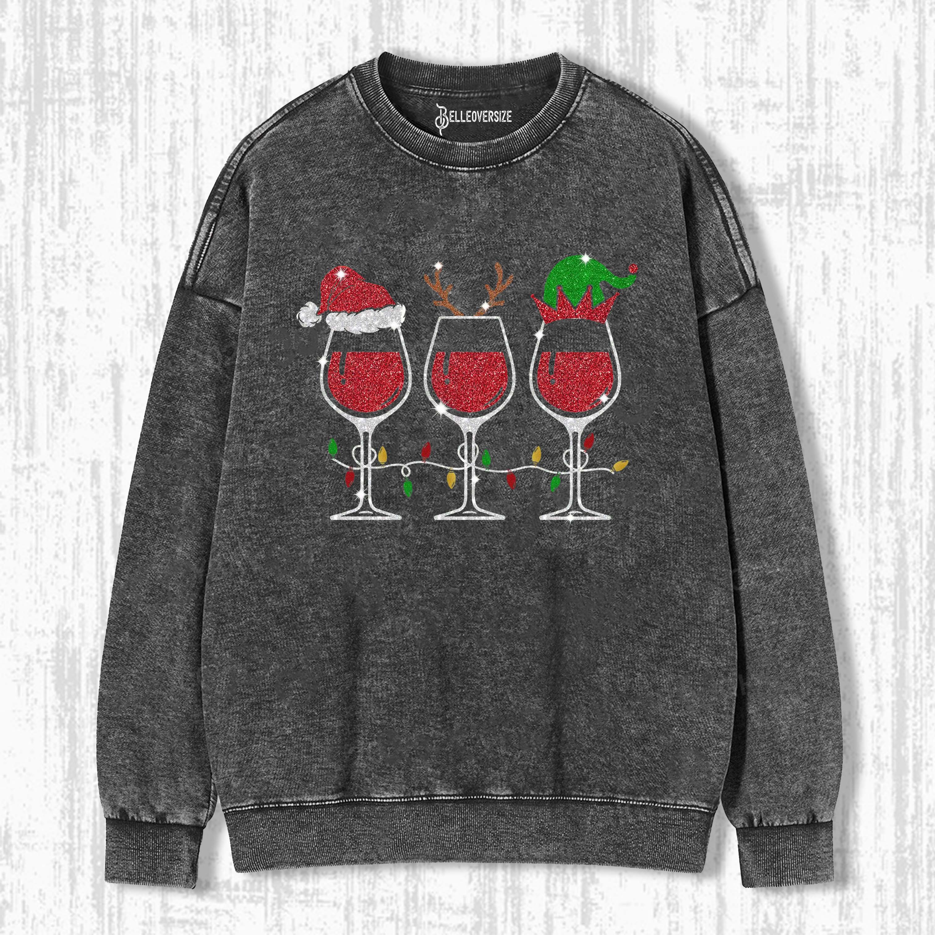 WINE CHRISTMAS SWEATSHIRTS