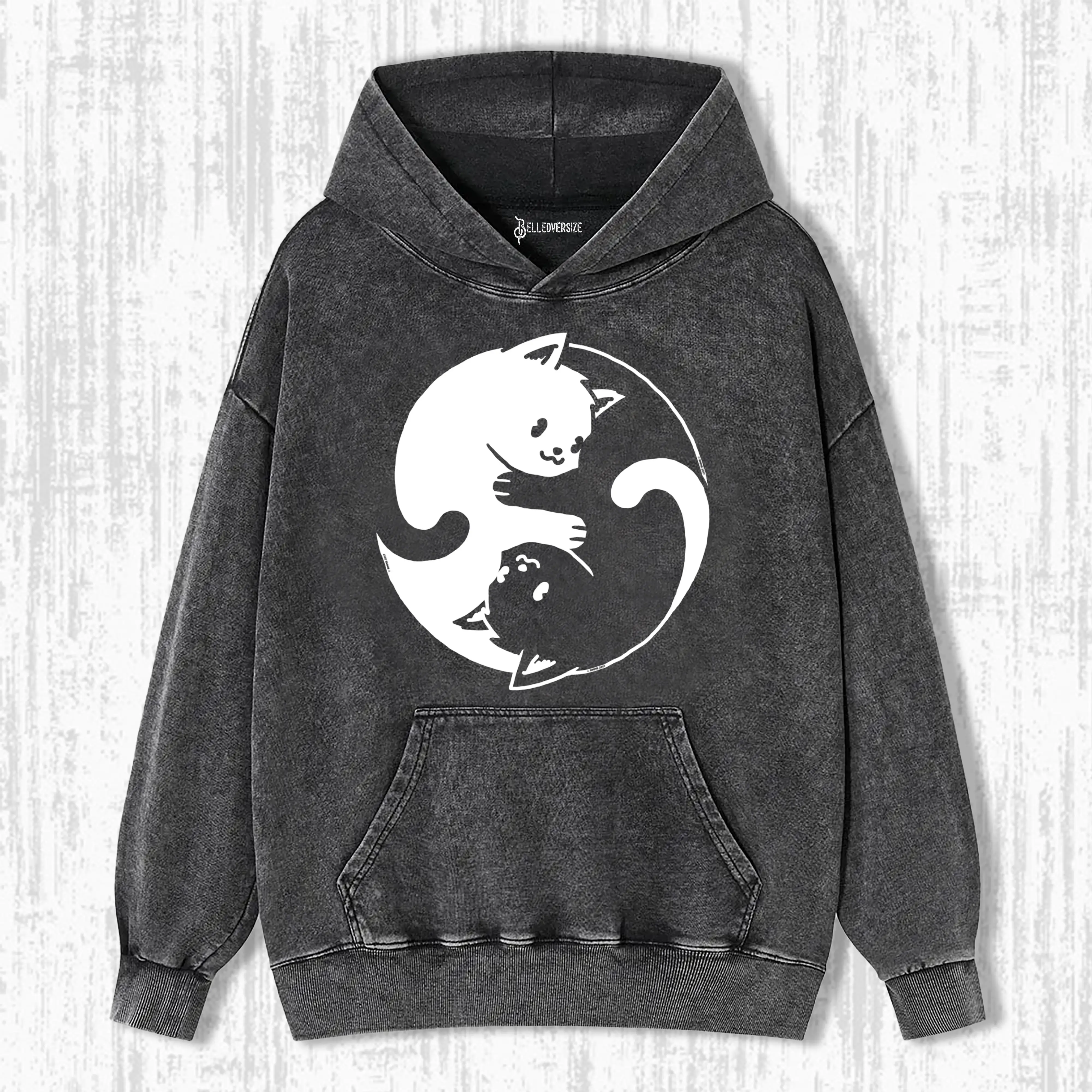 YIN YANG CAT HOODIE